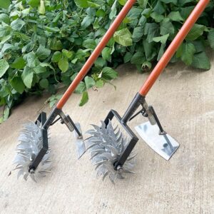 Dual-Head Steel Rotary Cultivator & Hoe Garden Tool Set